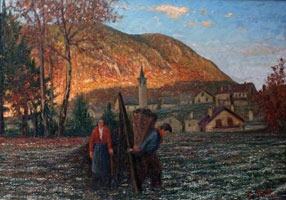 Carlo Mattei. Prima brina a Malesco. 60 x 70