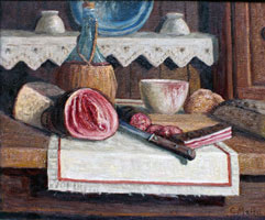 Carlo Mattei. Merenda Vigezzina. 50 x 60