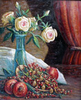 Carlo Mattei. Fiori e frutta. 45 x 55