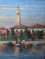 Carlo Mattei. Porto di Pallanza. 40 x 50